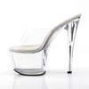Pleaser - SKY301 Pantoletten mit Absatz - Pole dance schuhe - Transparent/Silberfarben Product image